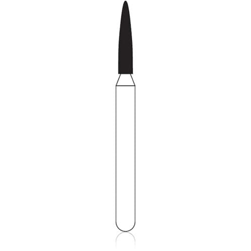 NTI FG Diamond Bur, Medium Grit, Flame Shaped, #861-012 / M861-012, 1.2 mm Diameter, 6.0 mm Length, 5/Pk thumbnail 4