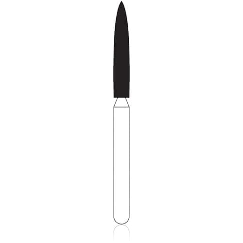 NTI Diamond Bur, Friction Grip (FG), Medium Grit, Flame Point End, #863-016 / M863-016, 1.6 mm Diameter, 10.0 mm Length, 5/Pk thumbnail 4