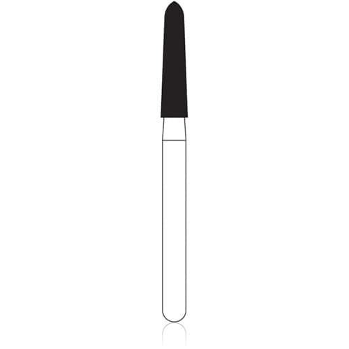 NTI® FG Diamond Bur, Medium Grit, Curettage Cone Bevel End, #879K-018, 1.8 mm Diameter, 10.0 mm Length, Gray, 5/Pkg thumbnail 3