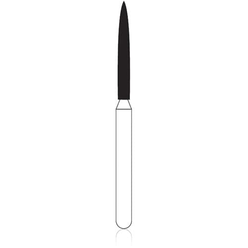 NTI® FG Diamond Bur, Medium Grit, Beveled End Cylinder, #886-012, 1.2 mm Diameter, 10.0 mm Length, Gray, 5/Pkg thumbnail 4