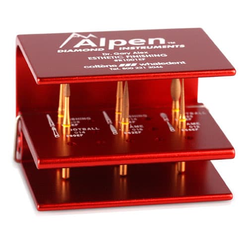 Alpen™ Diamond Esthetic Finishing Kit, 6 Extra Fine Grit Diamonds with Bur Block, R1001EF thumbnail 3