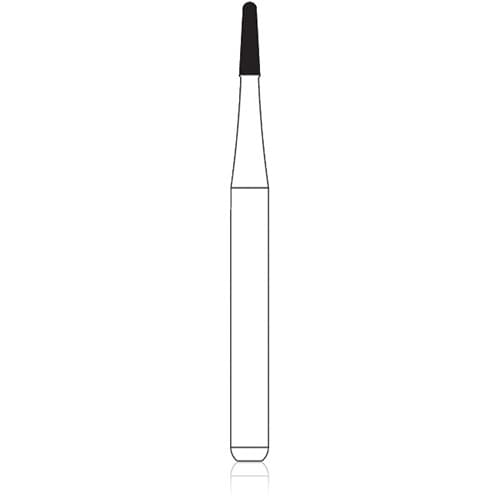 NTI T.D.F. Series Diamond Bur, Friction Grip, Super Fine, Beveled Cone #247-009, 0.9 mm Diameter, 3.2 mm Length, Yellow, 5/Pkg, SF247-009 thumbnail 4