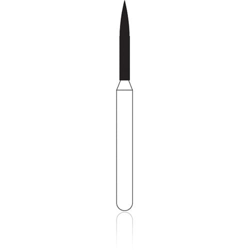 NTI Ultra Fine FG Diamond Bur, Flame Point End, #862-010, 1.0 mm Diameter, 8.0 mm Length, White Ring, 5/Pk thumbnail 4