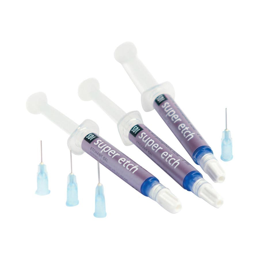 Super Etch 37% Phosphoric Acid Etching Gel, High Viscosity, Blue, Bulk Syringe Kit, 10 x 2 mL Syringes with 50 Tips, 8100045 thumbnail 18