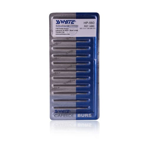 SS White #1557 HP Carbide Bur, Straight Round End Cross-Cut, Tapered Fissure, 10/Pk, 14898 thumbnail 6