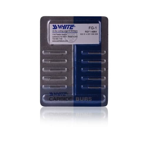 SS White Standard Operative Carbide Bur, FG, Round, #1, 0.8 mm Head Diameter, 10/Pk, 14964 thumbnail 10