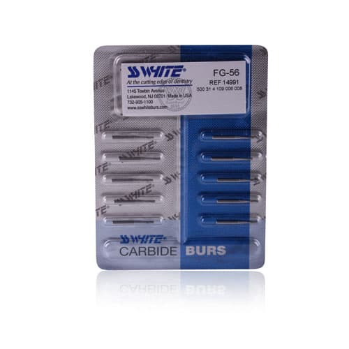 SS White Standard Operative Carbide Bur, FGSS Friction Grip Short Shank, Straight Flat End Plain Fissure, #57, 1.0 mm Head Diameter, 3.8 mm Head Length, 10/Pk, 14995 thumbnail 10