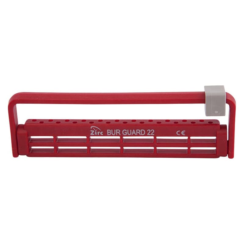 Zirc Steri-Bur Guard 22-Hole Bur Holder, Red, Fits FG/RA/HP Burs, Adjustable Height, Autoclavable, 50Z410-M thumbnail 4