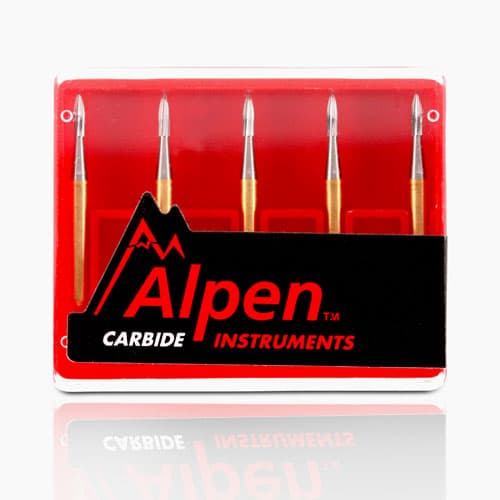 Alpen Carbide Trimming & Finishing Bur, 12-Blade, Bullet Shape, Friction Grip, #7801, 0.9 mm Diameter, Pack of 5 thumbnail 3