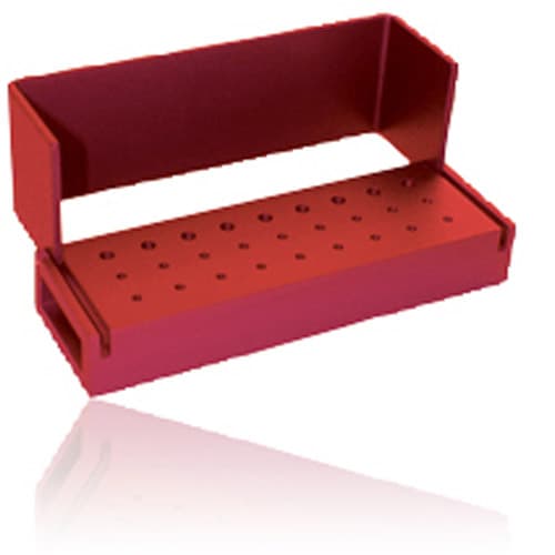 Kerr AXIS Bur Block, 27 Hole, 18 FG/9 RA, Red Anodized Aluminum, Autoclavable, AB110-1R thumbnail 3