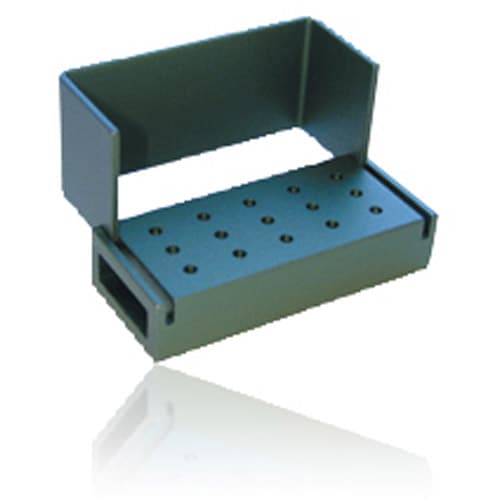 Kerr AXIS Aluminum Bur Block, 15 RA Holes, Green, Swivel Cover, Autoclavable, AB310-1T thumbnail 2