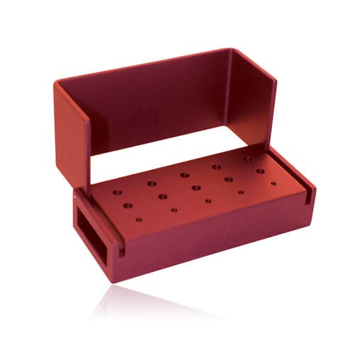 Kerr AXIS AB330-1R Red Anodized Aluminum Bur Block, 15 Hole (5 FG / 10 RA), Autoclavable thumbnail 3