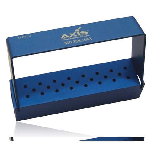 Axis Bur Block, 23 Hole, 23 HP, Blue Anodized Aluminum, Autoclavable, AB915-1U thumbnail 3