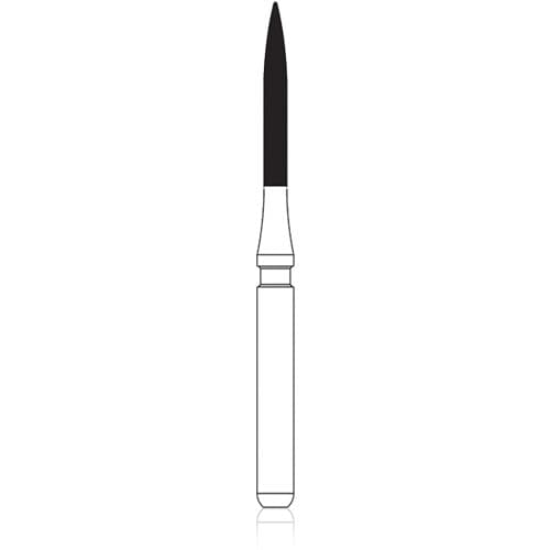 NTI 12-Fluted Trimming & Finishing Carbide Burs, FG, Long Flame, #H48L-010, 1.0 mm, Red, 5/Pk thumbnail 10