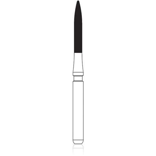 NTI Trimming & Finishing Carbide Bur, FG, Long Flame, 20-Flute, Yellow, H48L-012F, 5/Pk thumbnail 5