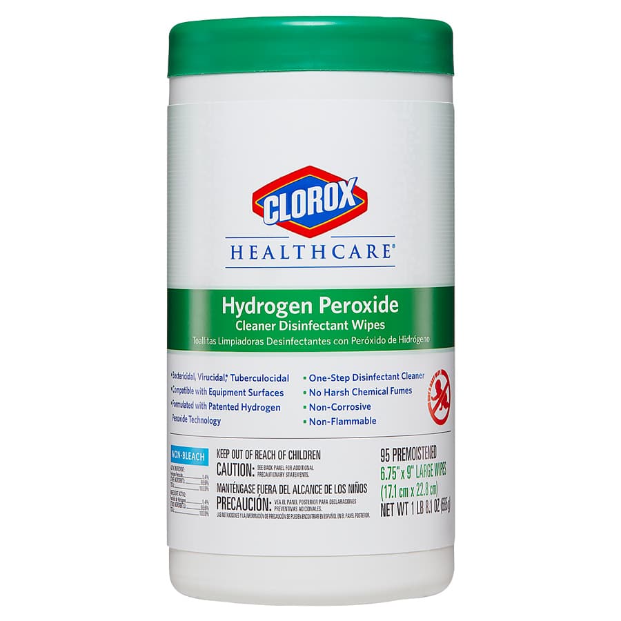 Clorox Healthcare Hydrogen Peroxide Cleaner Disinfectant Wipes, 6.75" x 9", 95/Can, 30824 thumbnail 3
