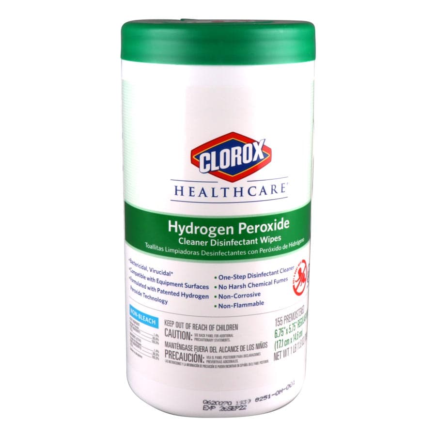 Clorox Healthcare Hydrogen Peroxide Cleaner Disinfectant Wipes, 6.75" x 5.75", 155/Can, 30825 thumbnail 3