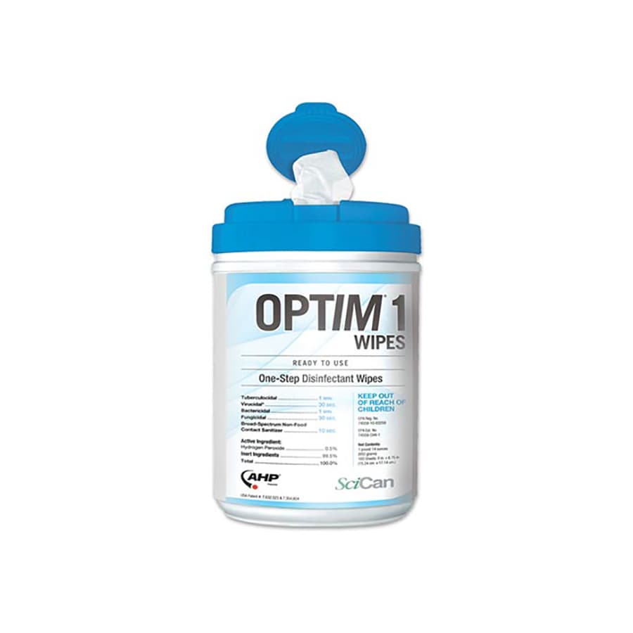 SciCan Optim 1 Pre-Saturated Disinfectant Wipes, X-Large, 10" x 10", 60/Canister, OPT1-W10X10 thumbnail 10