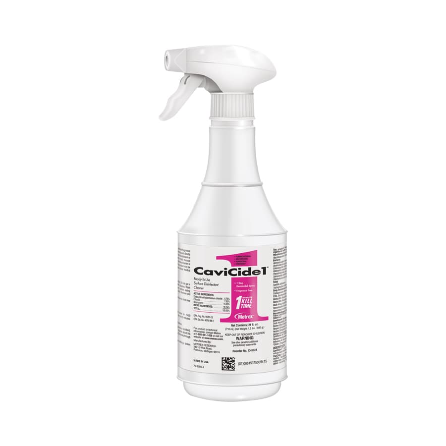 CaviCide1™ Surface Disinfectant Spray, 24 oz Bottle, Ready-to-Use, Low-Alcohol, Fragrance-Free, EPA List N, 13-5024 thumbnail 2