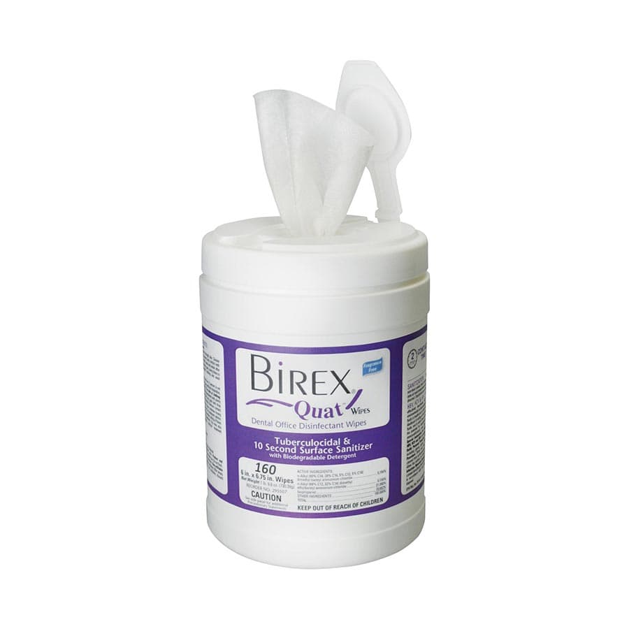 Birex Quat Disinfectant Surface Wipes, 6" x 6.75", 160/Canister, 295507 thumbnail 8