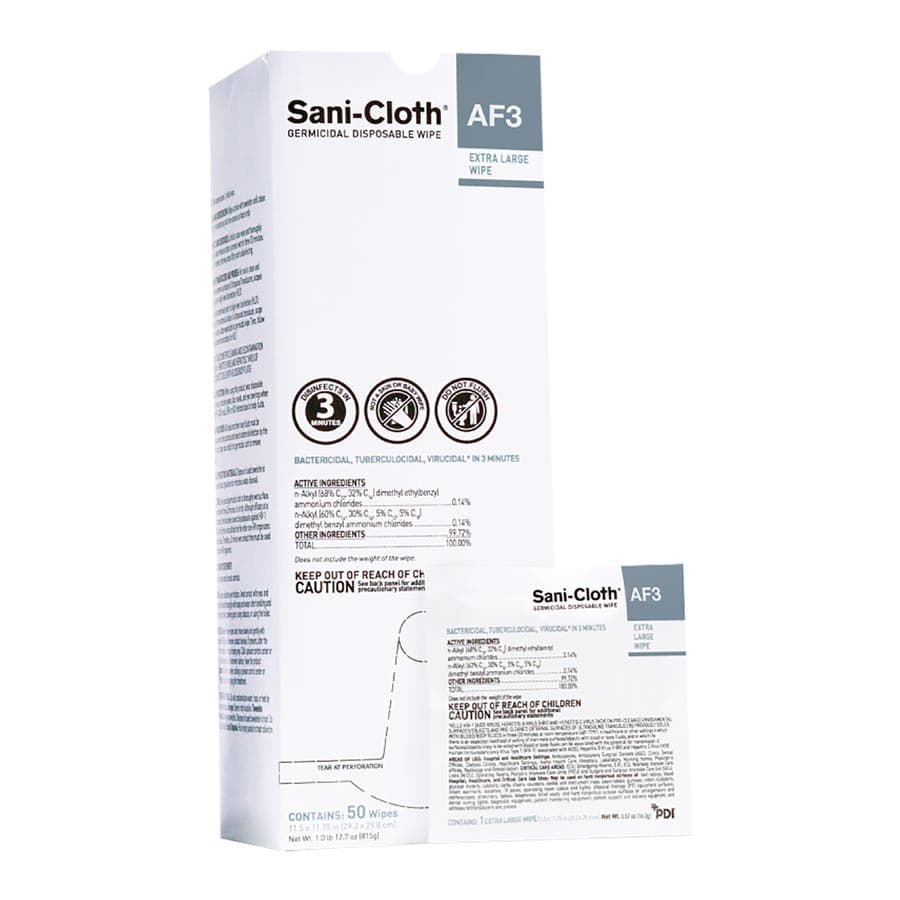 PDI Sani-Cloth AF3 Germicidal Disposable Wipes, X-Large, 11.5" x 11.75", Alcohol & Fragrance Free, 50/Packet, U27500 thumbnail 8