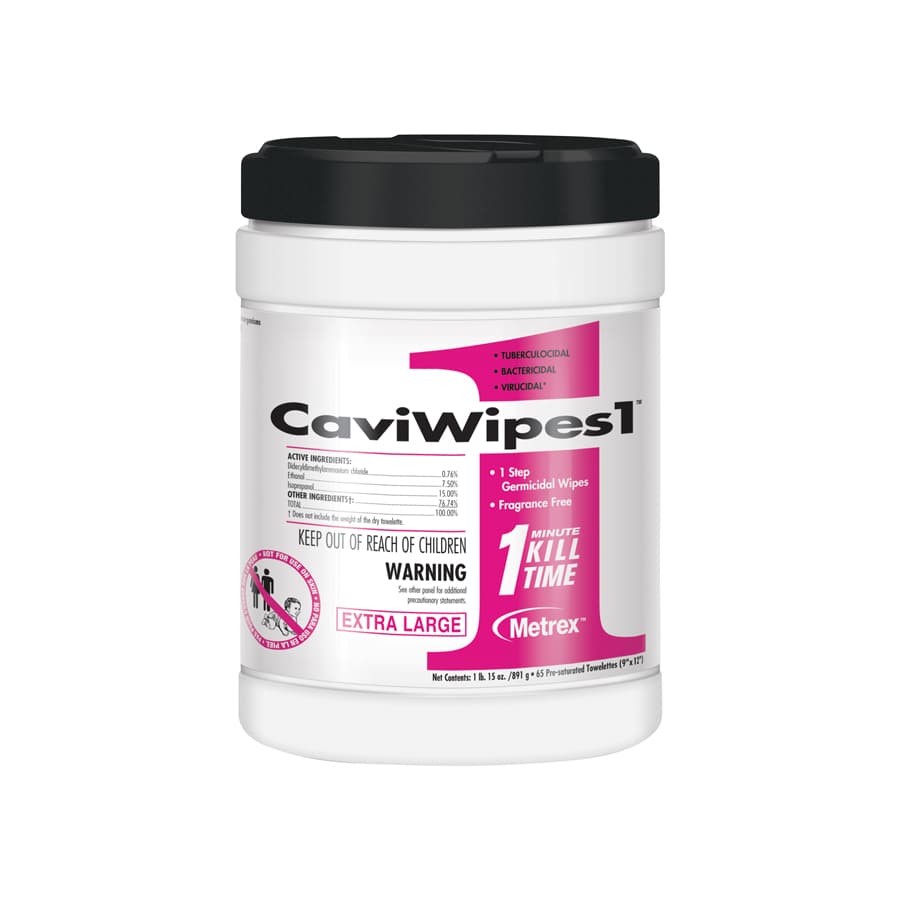 CaviWipes1™ Surface Disinfectant Towelettes, Extra Large, 9" x 12", 65/Canister, 13-5150 thumbnail 2