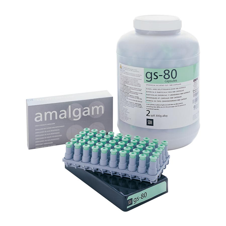 SDI GS-80 Dispersed Phase Amalgam Capsules, 2 Spill, Fast Set, 600 mg, Light Green/Gray, 500/Pk, 4422202 thumbnail 10