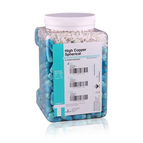 Zenith Type-T High Copper Spherical Amalgam Alloy Capsules, Fast Set, 1 Spill, 400 mg, Aqua/Royal Blue, 500/Pack, 61035 thumbnail 4
