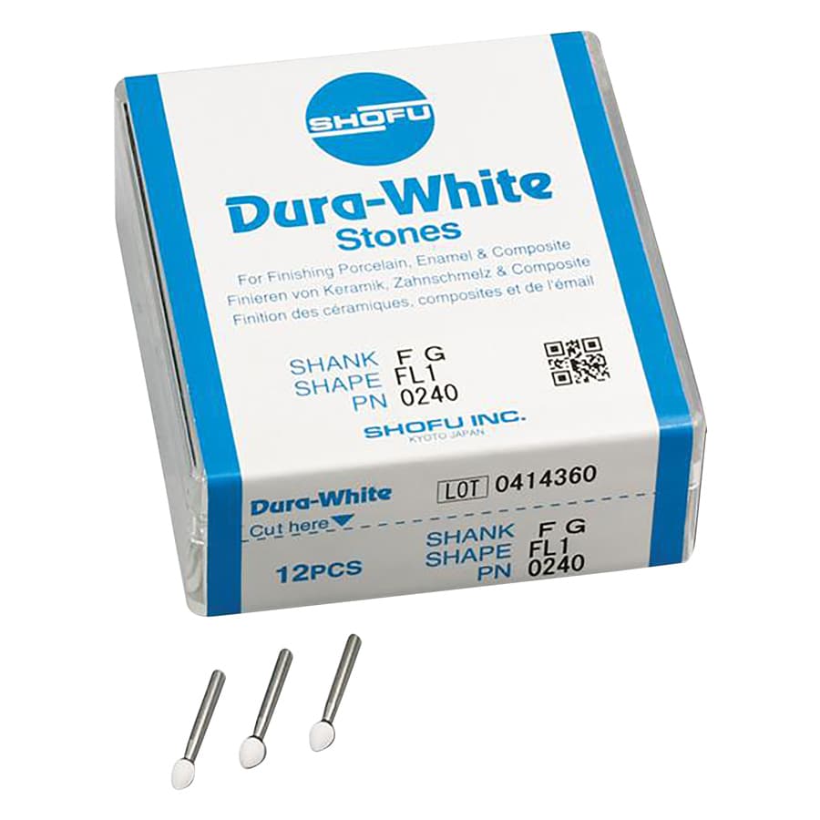 Shofu Dura-White Stones, FG (Friction Grip), Flame FL1, White, 12/Pk, 0240 thumbnail 12