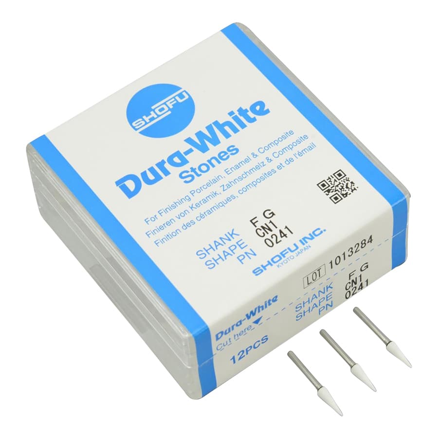 Shofu Dura-White Stones, FG, CN1 Pointed Cone, #024, White, 12/Pk, 0241 thumbnail 15