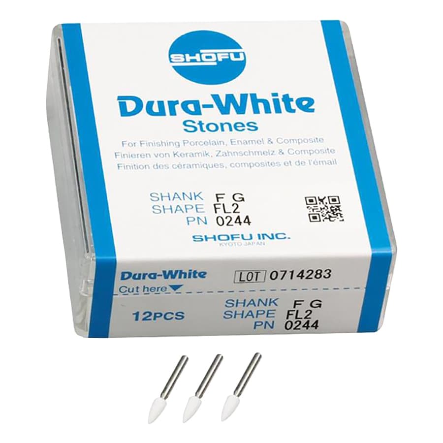Shofu Dura-White Stones, FG, Flame FL2, #025, White, 12/Pk, 0244 thumbnail 14