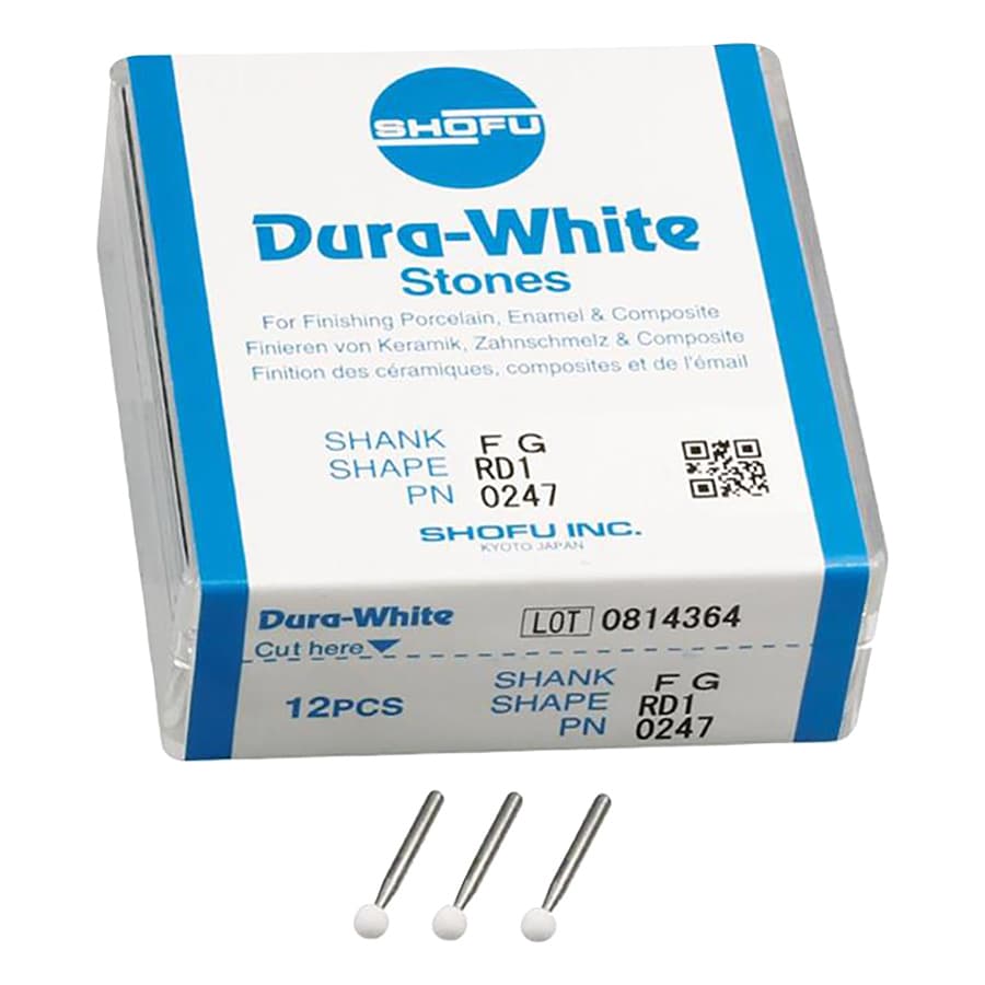 Shofu Dura-White Stones, FG, Round RD1, #030 (ISO 030), White, 12/Pk, 0247 thumbnail 14