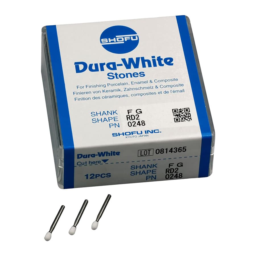 Shofu Dura-White Stones, FG, Round RD2, #024, White, 12/Pk, 0248 thumbnail 14