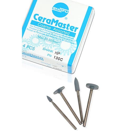 Shofu CeraMaster Coarse Diamond Polisher Assortment Kit, HP Shank, Includes Bullet, Mini-Point, KN7, WH6, 130C thumbnail 3