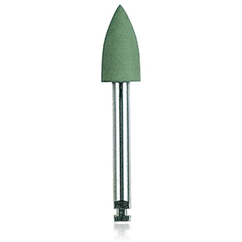 NTI Silicone Polishers, Green, Flame, RA (Right Angle) Shank, #50, 5 mm, High Shine, 10/Pk, P0132-047 thumbnail 6