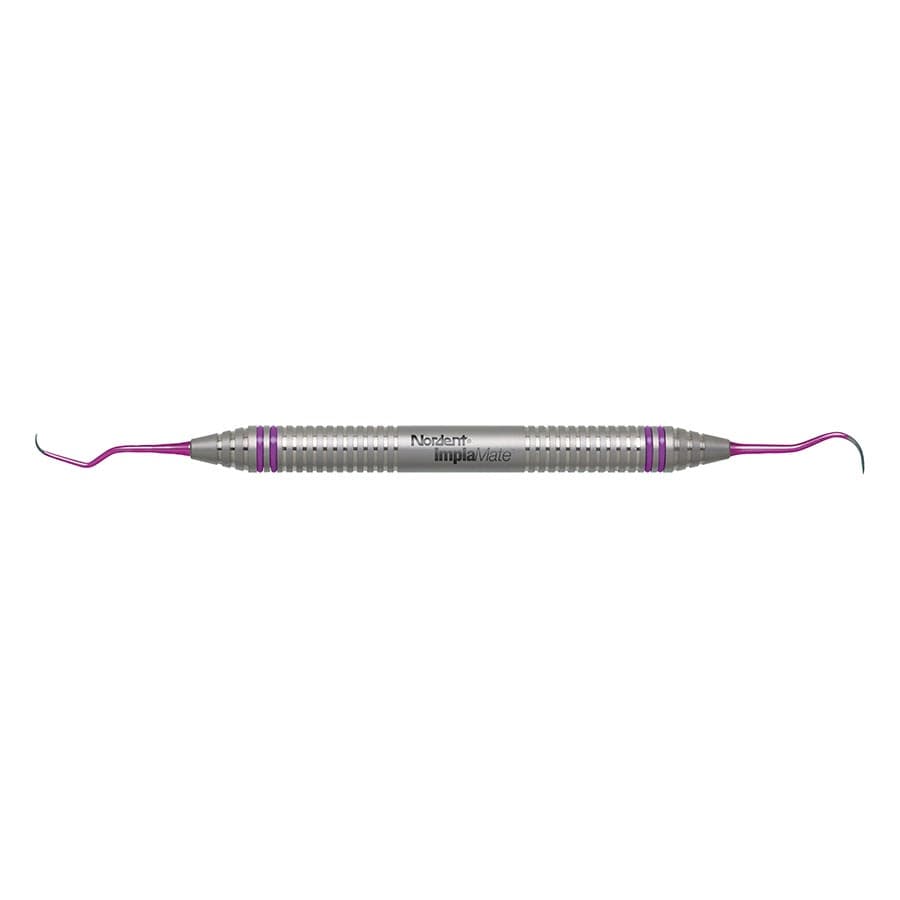 ImplaMate Titanium Implant Scaler, N137 Anterior Scalette, Double End, DuraLite ColorRings Handle, CEISN137M thumbnail 5