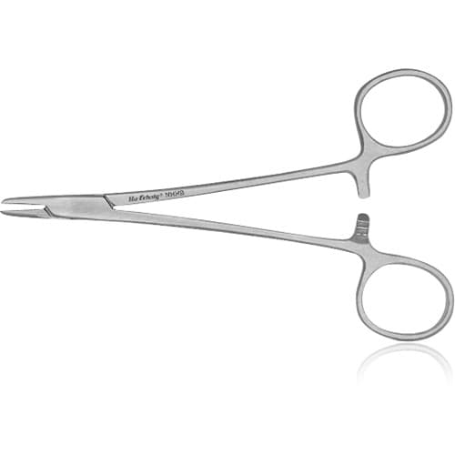 Hu-Friedy Hegar-Baumgartner Needle Holder, 14 cm (5.5"), Tungsten Carbide Serrated Straight Tips, Ring Handle, 100218 thumbnail 3