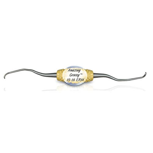 PDT Amazing Gracey 15-16 Extended Reach Mini Rigid Curette, Double-Ended, Yellow Resin Handle, R008R thumbnail 4