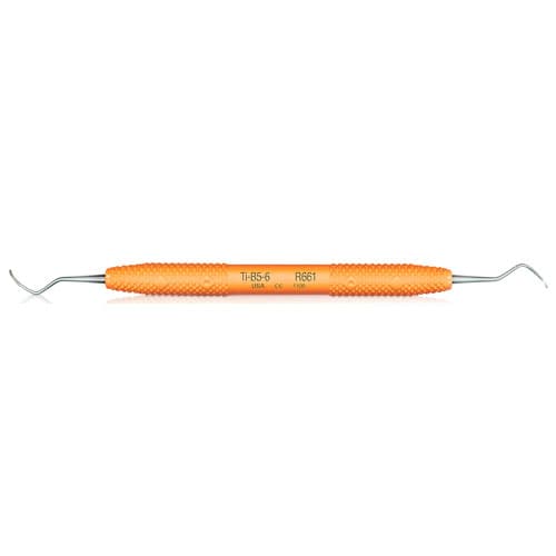 Wingrove Titanium Implant Scaler, Double-Ended, Barnhart 5/6, Orange Resin Handle, 1/Pk, R661 thumbnail 6