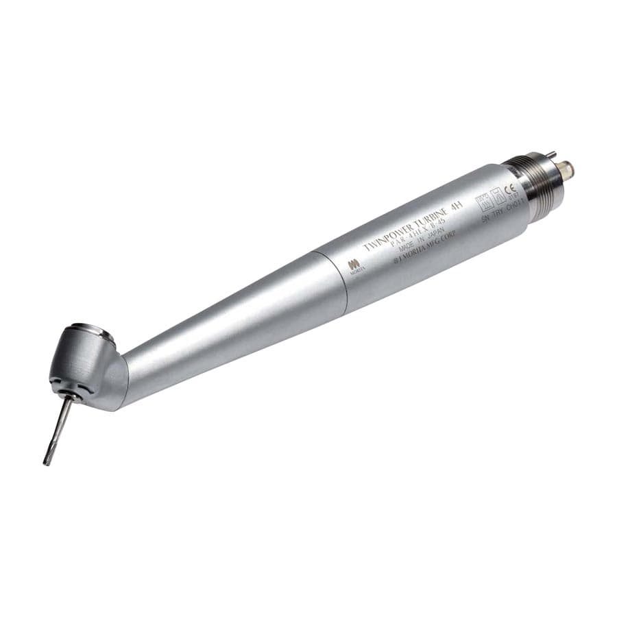 TwinPower Turbine 45 Basic High Speed Air Handpiece, 45° Push-Button Autochuck, Triple Spray, 4-Hole, Without Light, PAR-4HEX-B-45, 16-5606322, 1/Pk thumbnail 6