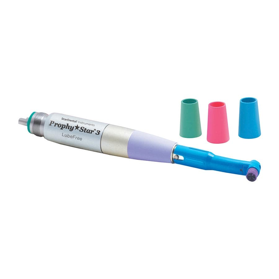 StarDental Prophy Star 3 Low-Speed Hygiene Handpiece, Straight, Lube-Free, Autoclavable, with 4 Color Grips (Blue, Aqua, Lavender, Pink), 264422 thumbnail 3