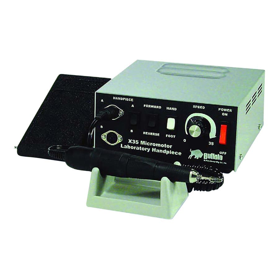 Buffalo Dental X35 Electric Laboratory Handpiece System, 120V AC, 0-35,000 RPM, Complete with Console, Black Handpiece, and Foot Control thumbnail 15