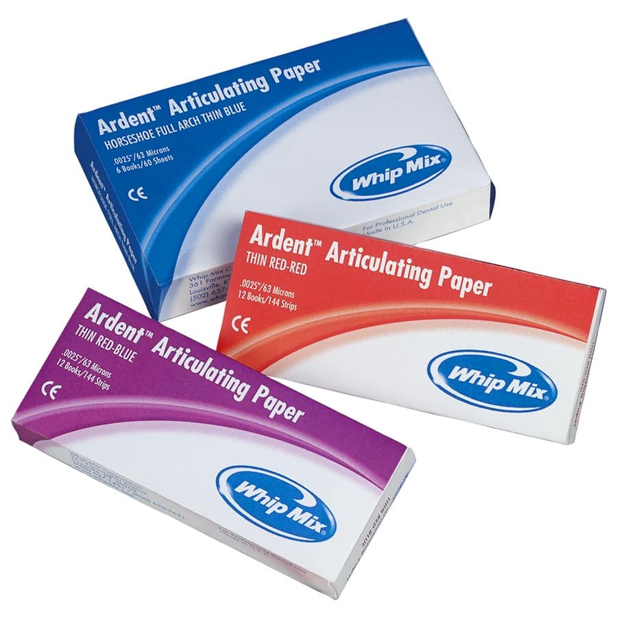 Ardent Horseshoe Style Full Arch Articulating Paper, Red/Blue, Extra Thin 63 Microns (0.0025"), 72 Sheets/Box, 60100 thumbnail 3