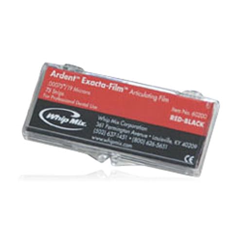 Ardent Exacta-Film Articulating Film, Ultra-Thin 19 Microns (0.00075"), Double-Sided, Red/Black, 75 Strips/Box, 60200 thumbnail 10