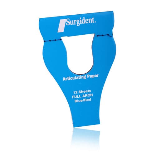 Surgident dispOral Horseshoe Articulating Paper, Red/Blue, 72 Microns, 12 Sheets/Book, 6 Books/Box, 50099120 thumbnail 5