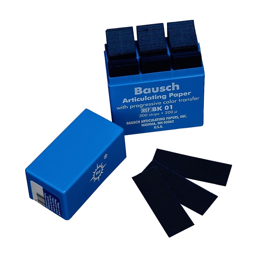 Bausch Arti-Check Micro-Thin Articulating Paper, 200 Microns (0.008"), Blue, Pre-Cut Strips, Plastic Dispenser, 300/Pk, BK-01 thumbnail 11