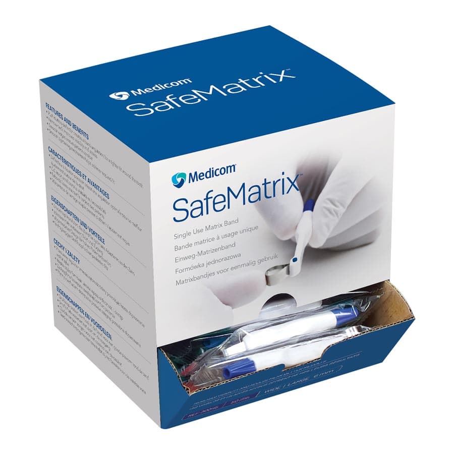 SafeMatrix Single-Use Matrix Bands, Regular Wide 6mm, Blue, 50/Box, 30045 thumbnail 19