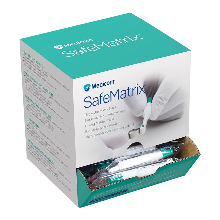 SafeMatrix Single-Use Matrix Bands, Regular Narrow, 4.5mm, Green, 50/Box, 30050 thumbnail 19