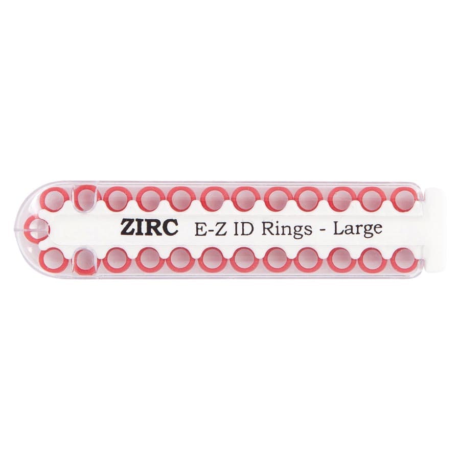 Zirc E-Z ID Rings, Small, Red, 1/8", 25/Pack, 70Z100-M thumbnail 2