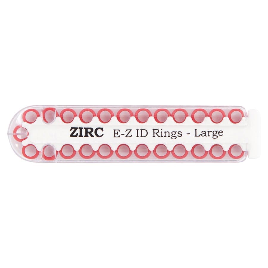 Zirc E-Z ID Instrument Rings, Large, Red, 1/4", 25/Pk, 70Z200M thumbnail 4